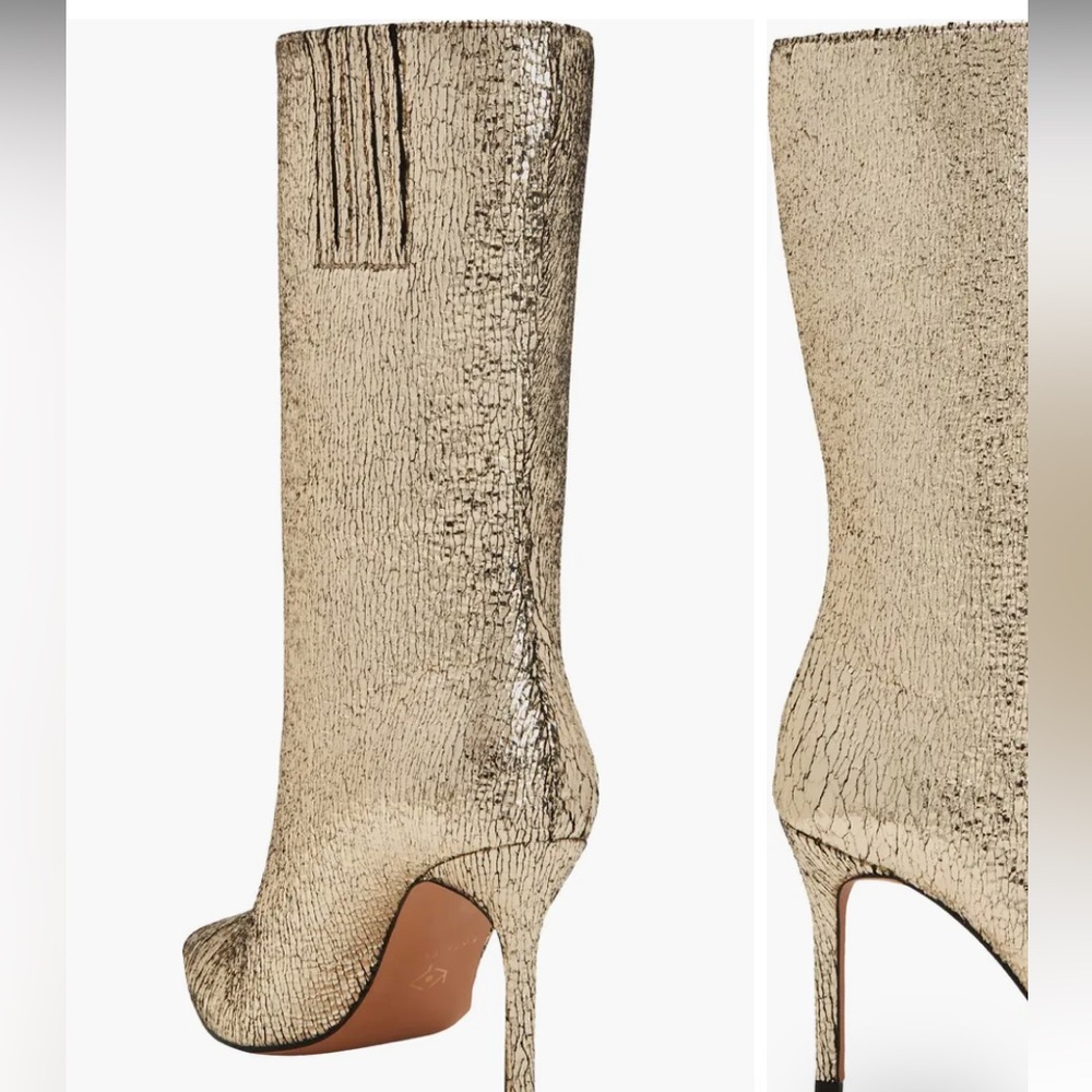 Katy Perry "THE REVIVAL BOOT" Gold Pointed Toe Heeled Boot NIB sz 7.5 - Picture 4 of 17